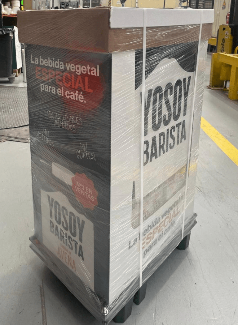 Présentoir préparé pour la distribution commerciale